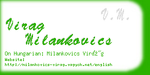 virag milankovics business card